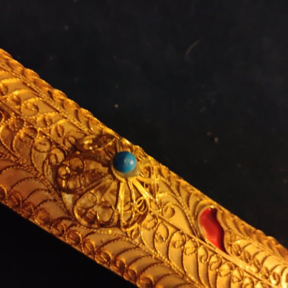 Ceremonial Wedding Sword w/ 24k Gold Filigree Handle and Sheath * Engraved Inscr - Picture 11 of 13
